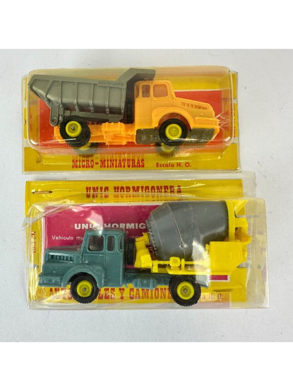 Vintage EKO Micro-Miniaturas Dump Truck & Cement Mixer HO Scale Models Spain